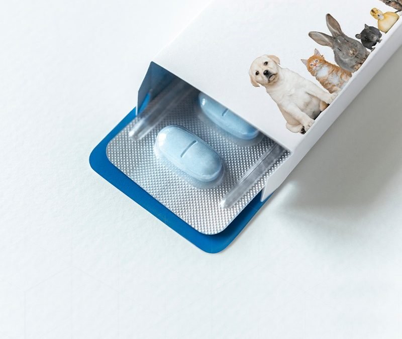 Embalagem para medicamento veterinário